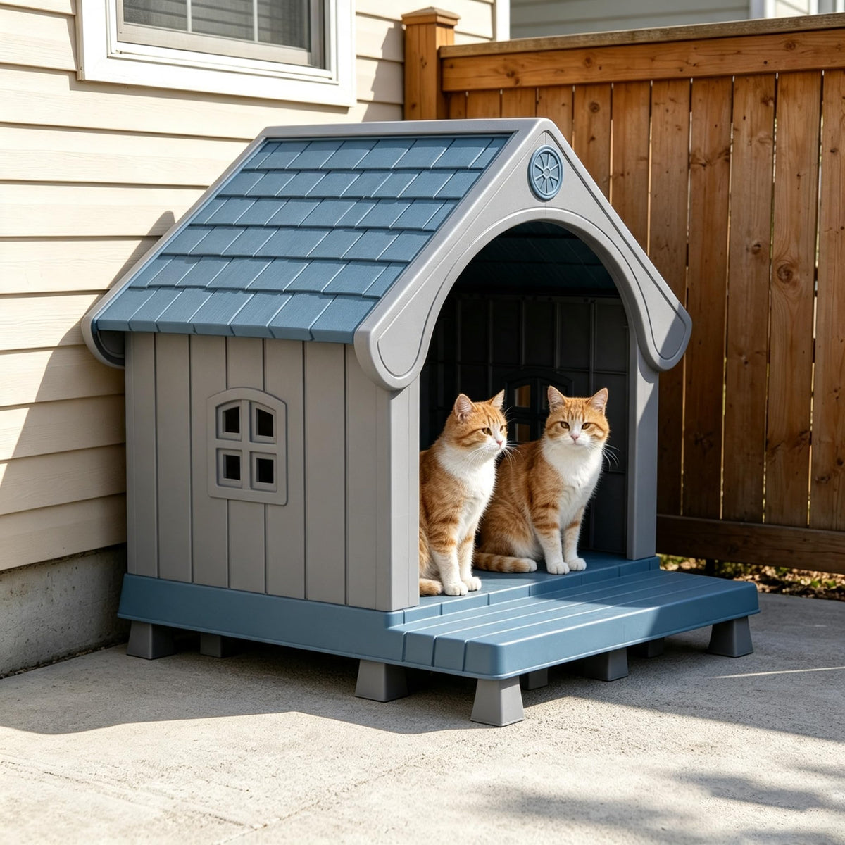 Weatherproof Elevated Outdoor Cat House N340589