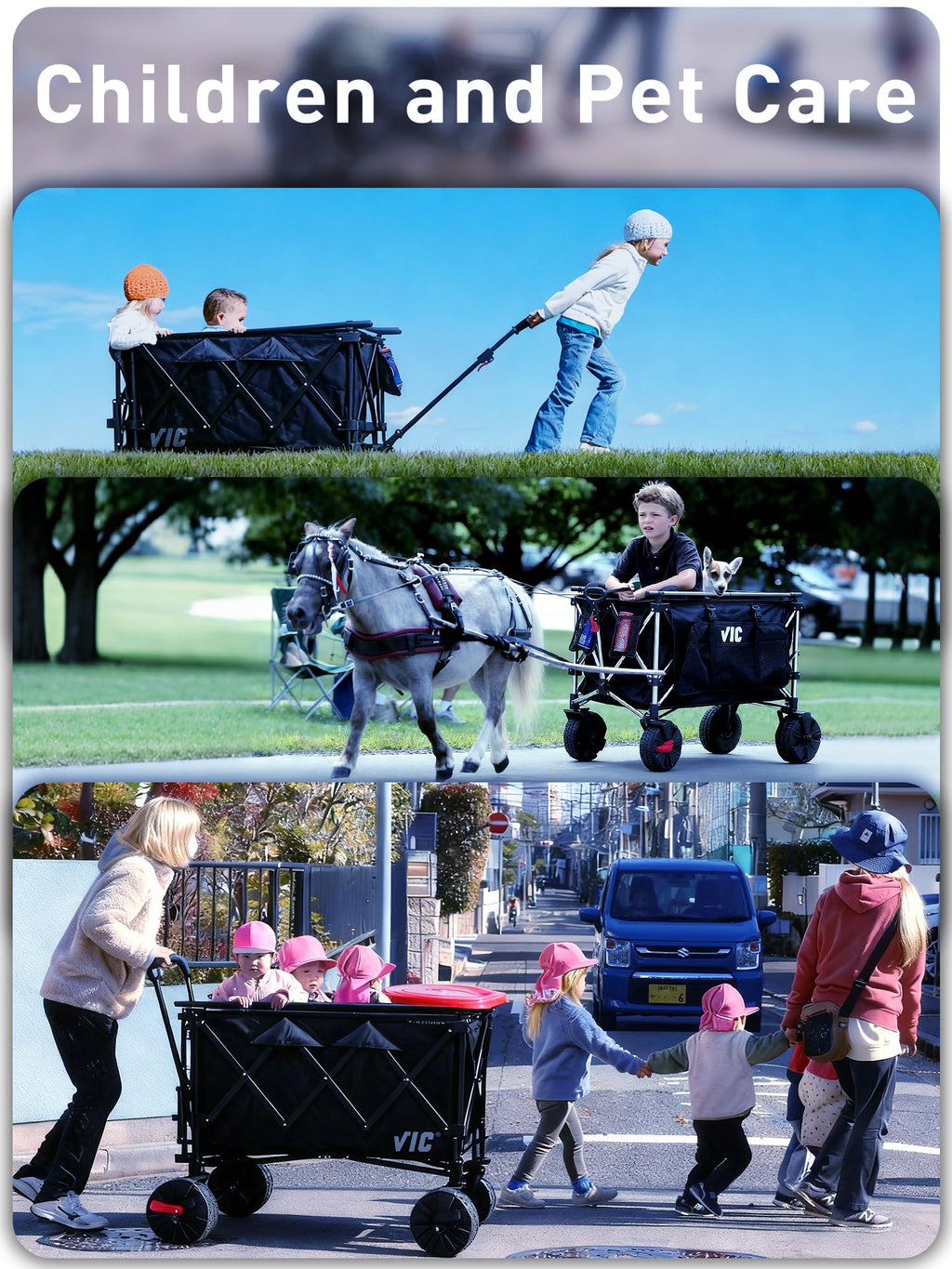 700L Double Tabletop Wagon with Big Wheel T800