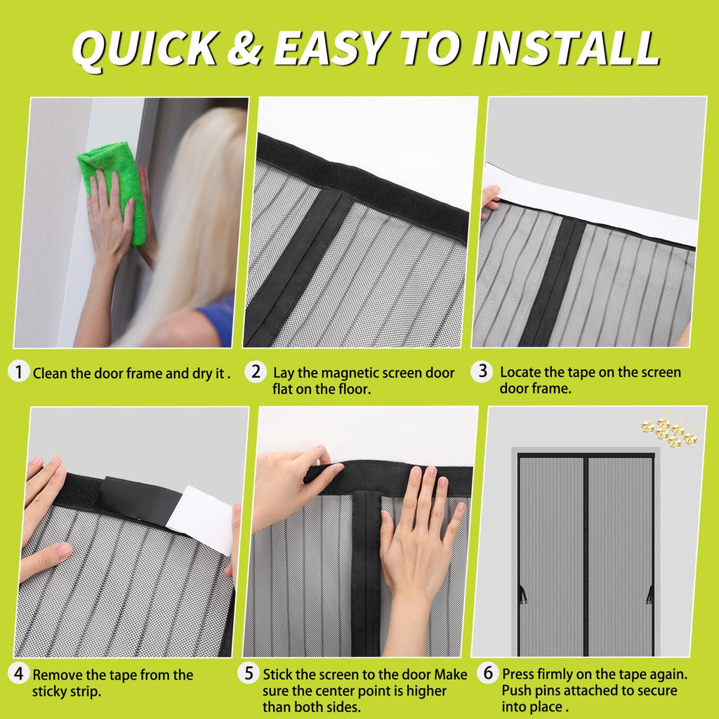 Magnetic Screen Door 36 x 82 in Mesh Curtain W9032