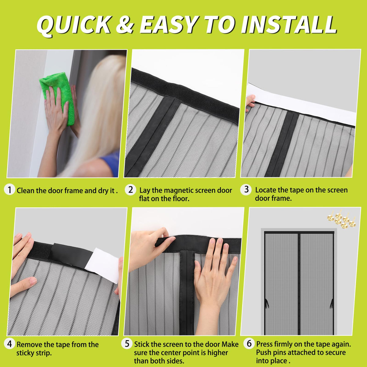 Magnetic Screen Door 36 x 82 in Mesh Curtain W9032