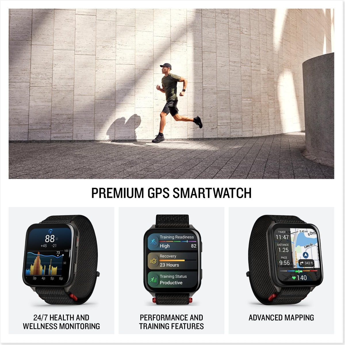 Black 51mm Smartwatch C8701