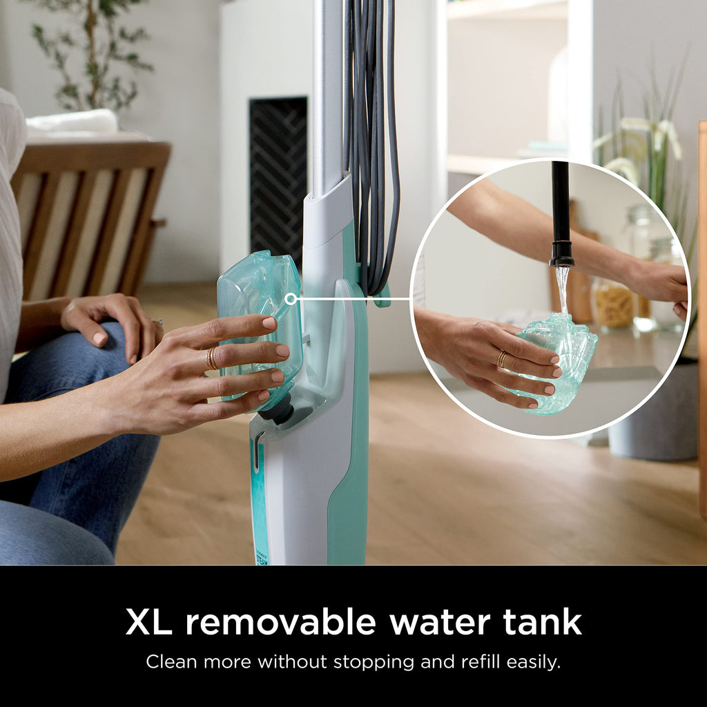 White Steam Mop with 2 Dirt Grip Pads O6589