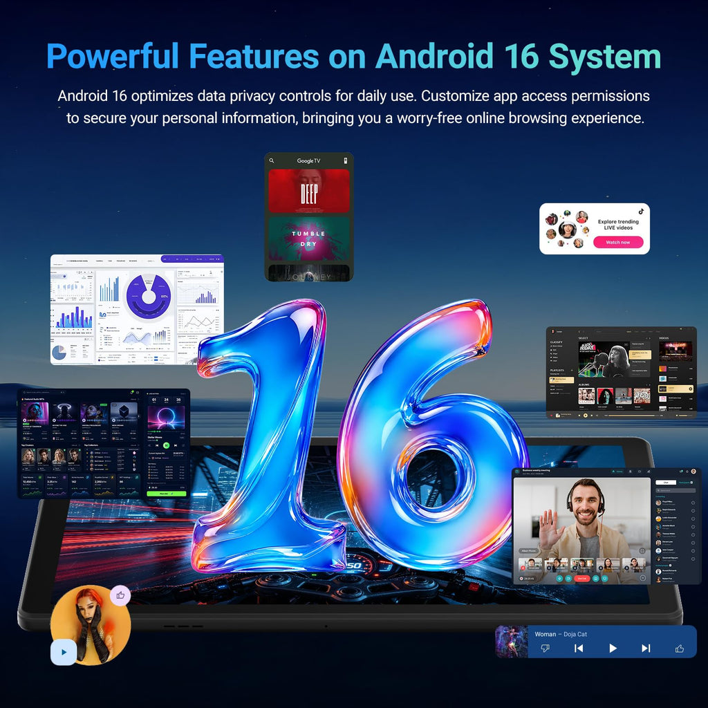 Android 16 Tablet with Keyboard U19185