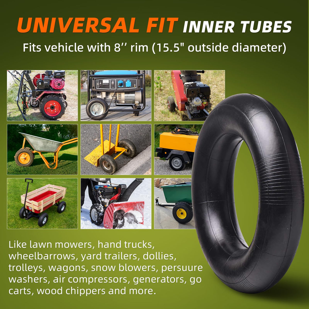 4.80/4.00-8" Inner Tube with TR-13 Straight Valve Stem (4-Pack) D458