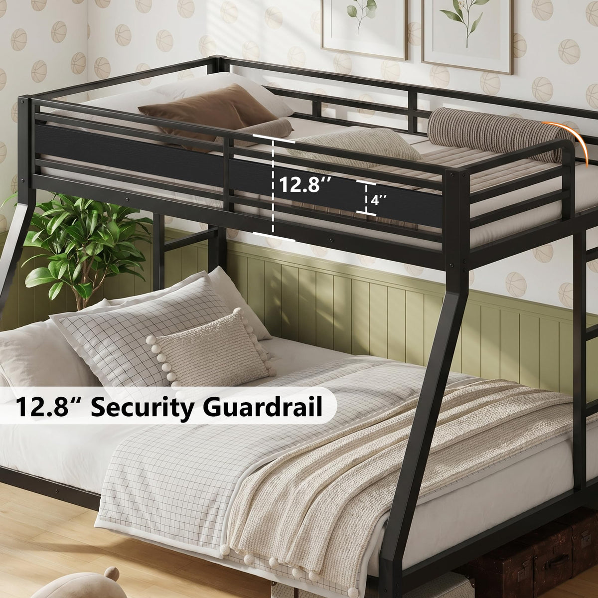 Black Twin Over Full Size Bunk Beds T996724