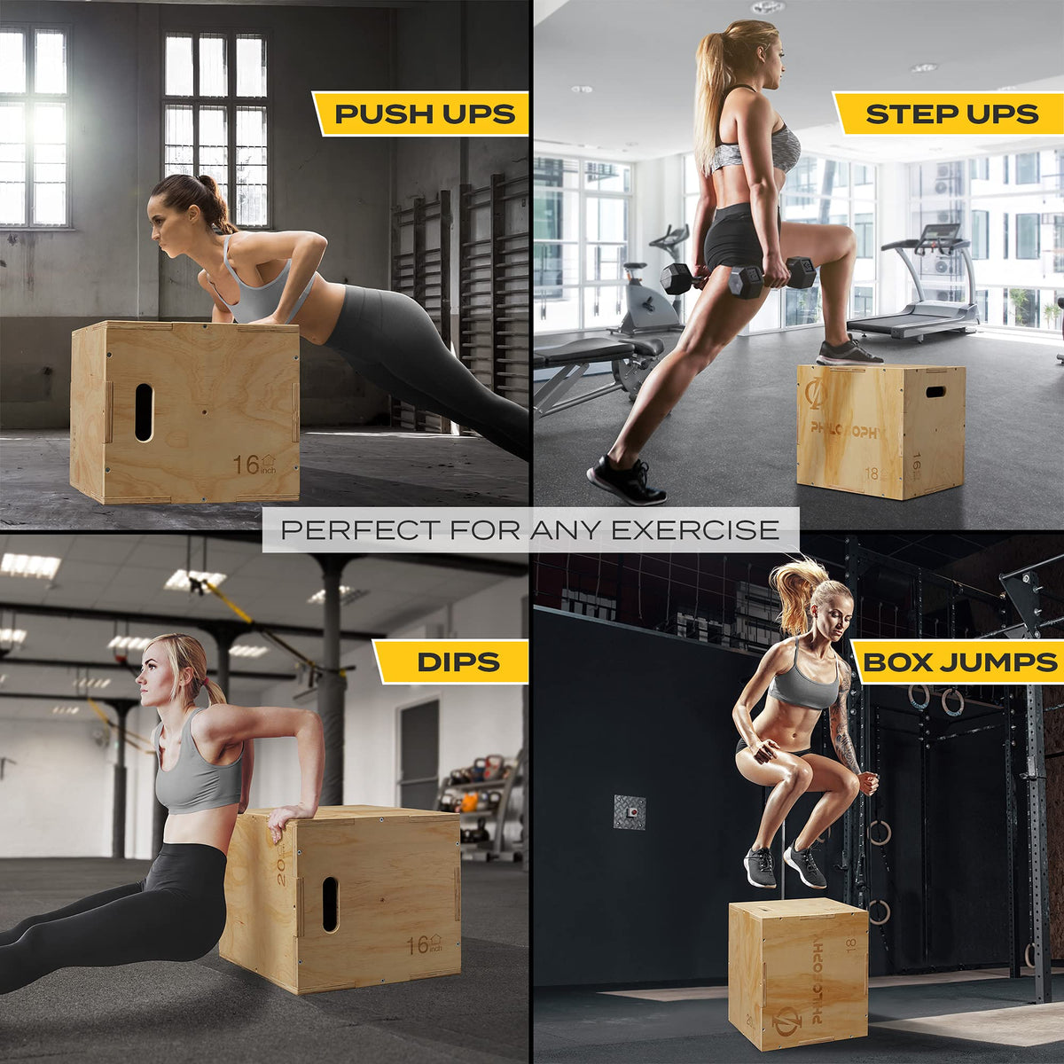 3-in-1 Wooden Plyo Box Q6354