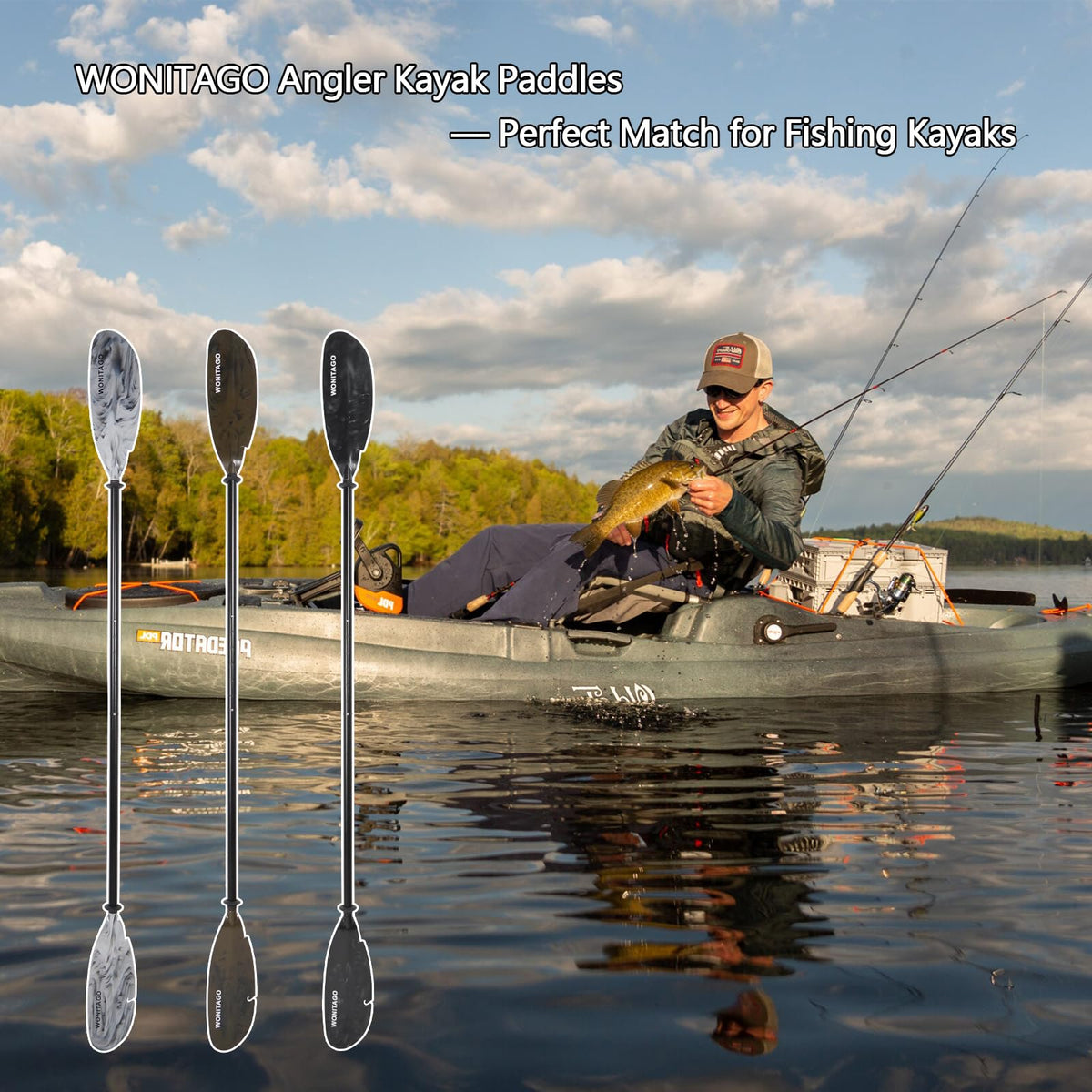 Adjustable Kayak Paddle with Leash M25990