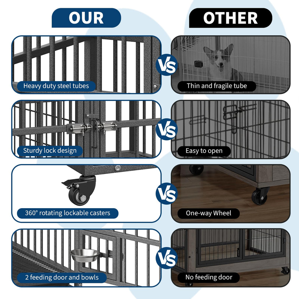 48 inch Heavy Duty Metal Dog Crate with 2 Door T5585