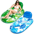 2 Pack Inflatable Pool Float Lounger with Cup Holder B544