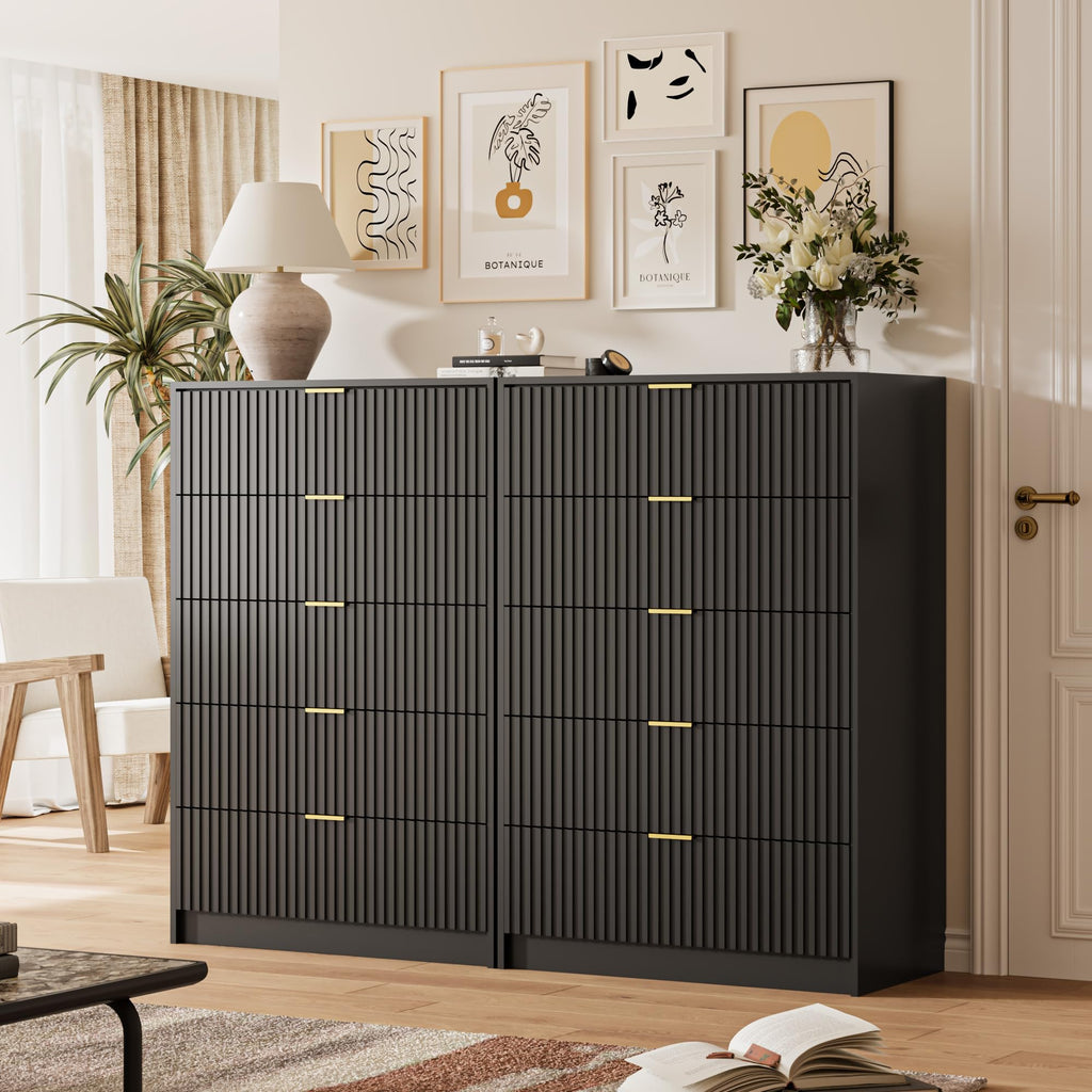 47" Tall Fluted 5-Drawer Dresser V9217