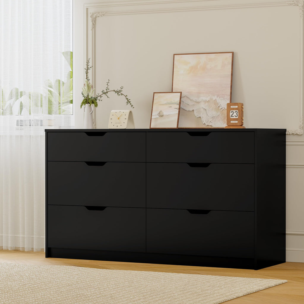 Black 6 Drawer Dresser C563065