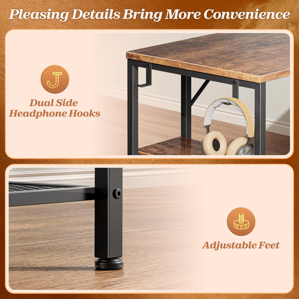 47.2'' L Shaped Office Desk with 3 Drawers F72990