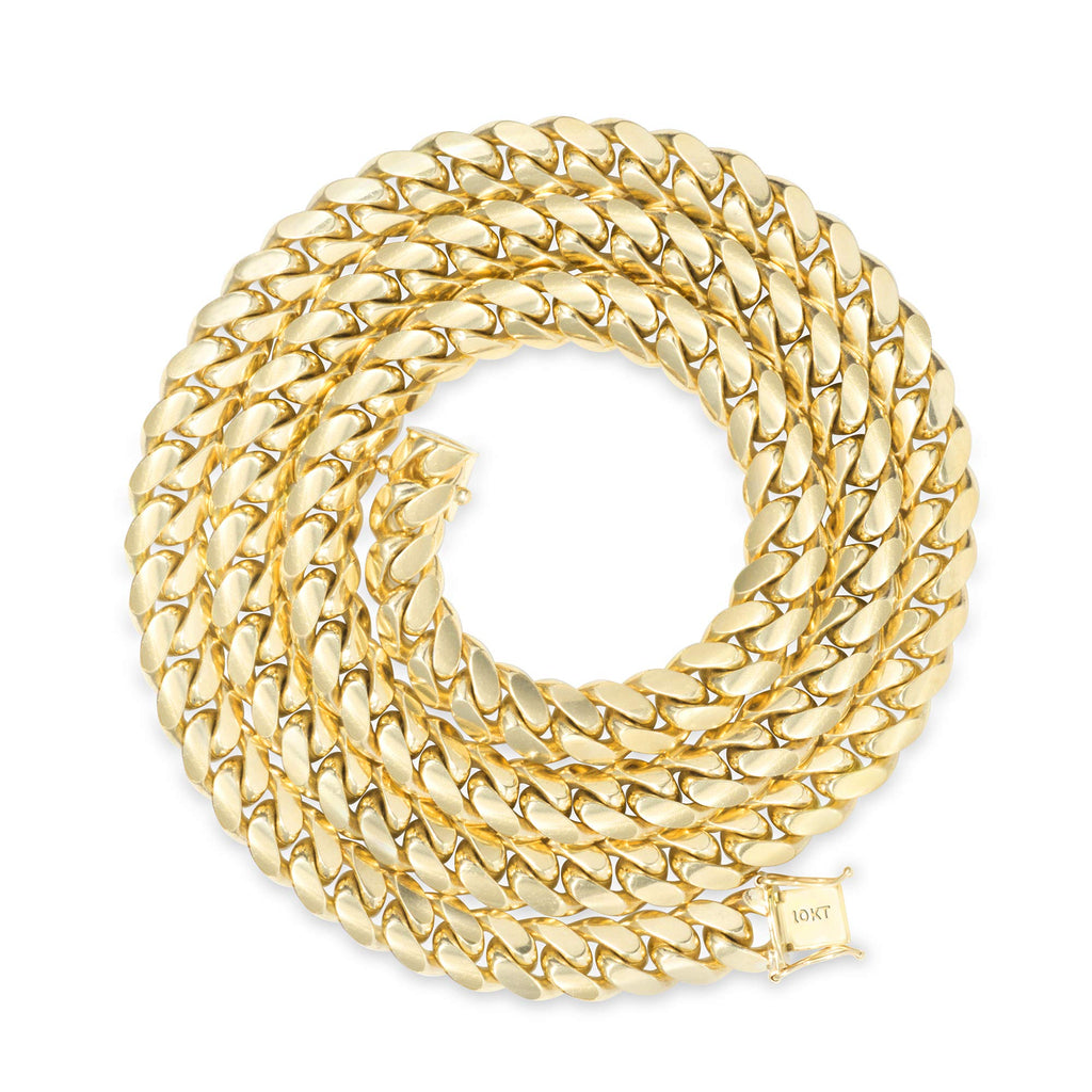 10k Yellow Gold Cuban Link Chain Necklace O7699