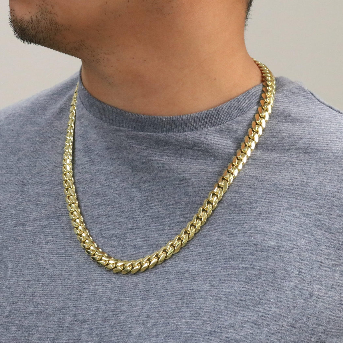 10k Yellow Gold Cuban Link Chain Necklace O7699