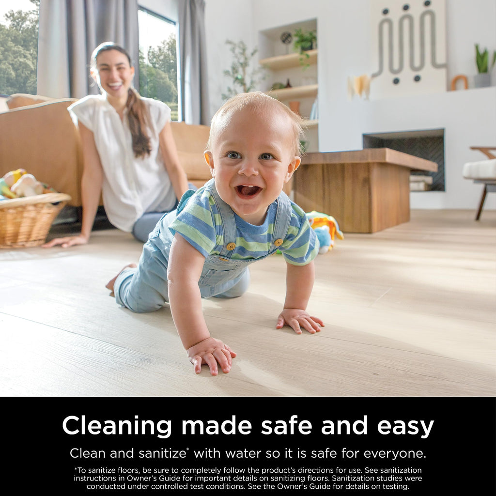 White Steam Mop with 2 Dirt Grip Pads O6589