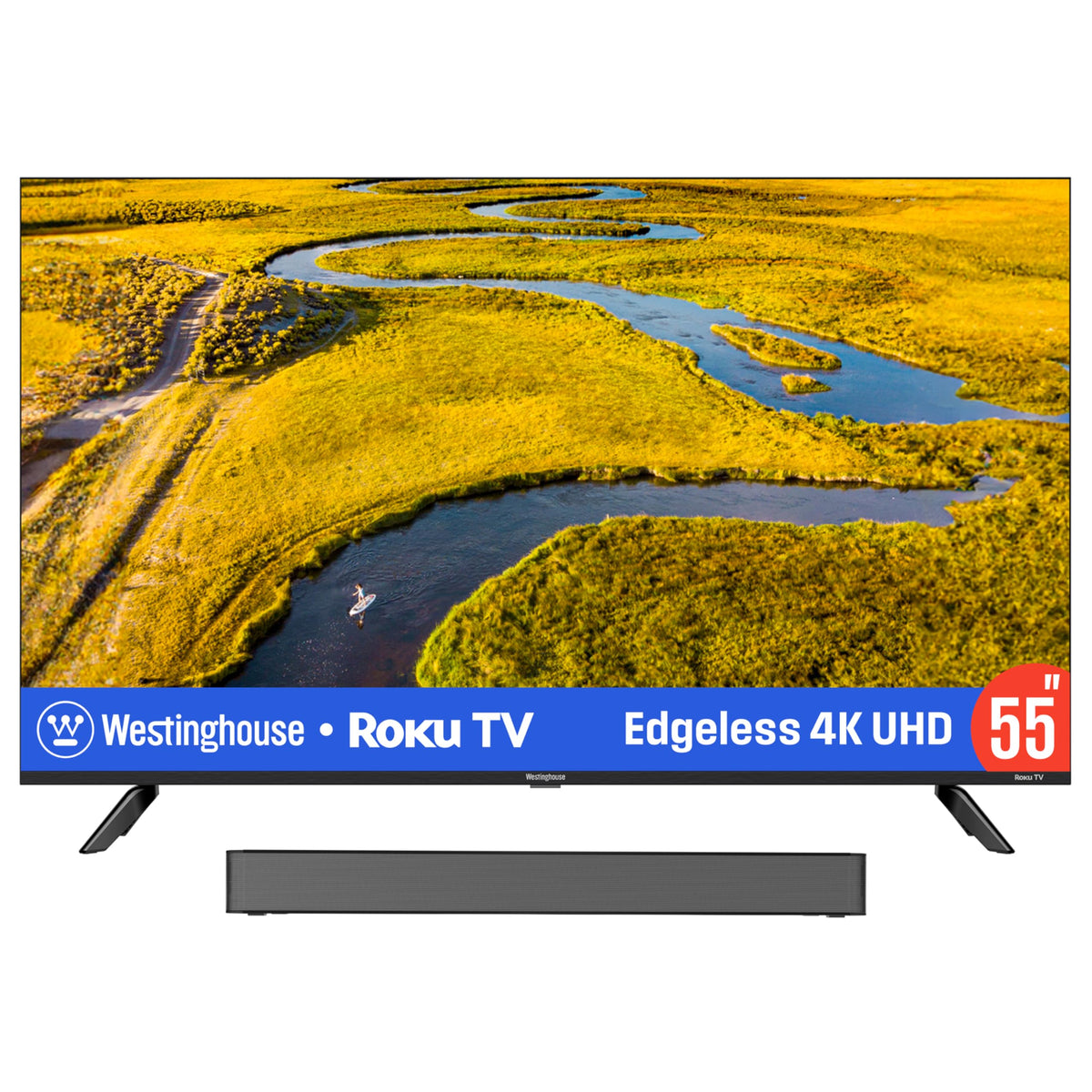 55 Inch 4K TV and 2.0 Channel Soundbar L542