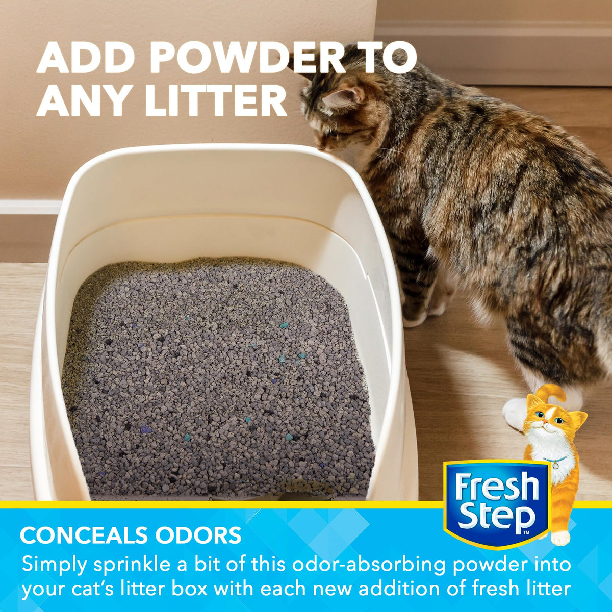 Charcoal Odor Eliminating Cat Litter Box Powder, 15 Oz Y920646