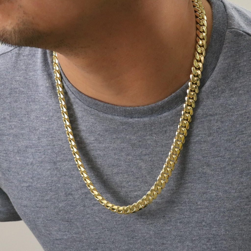10k Yellow Gold Cuban Link Chain Necklace O7699