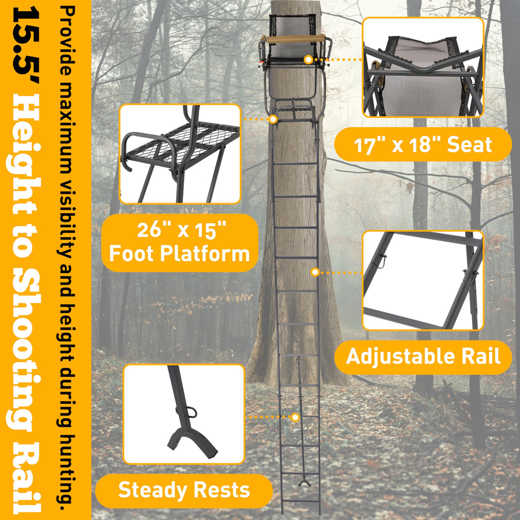 Ladder Tree Stand with Mesh Seat F442