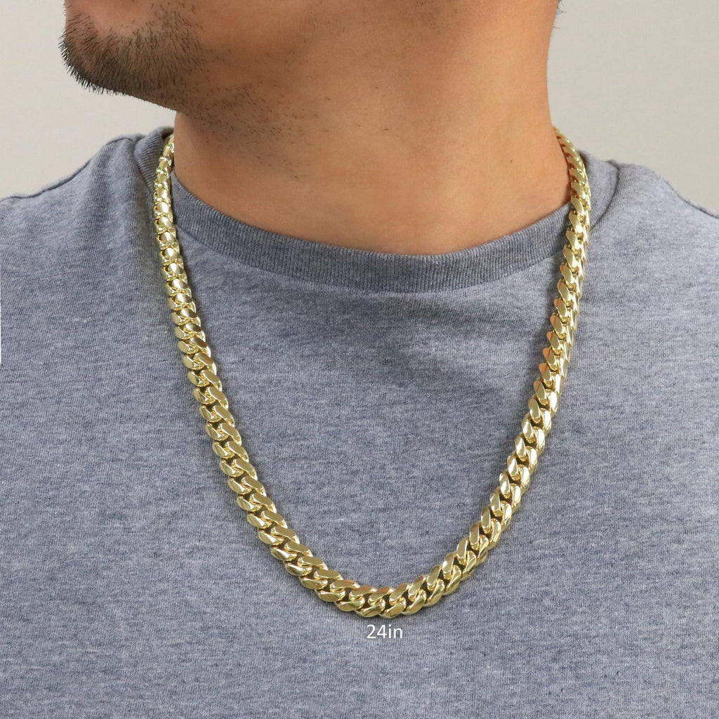 10k Yellow Gold Cuban Link Chain Necklace O7699