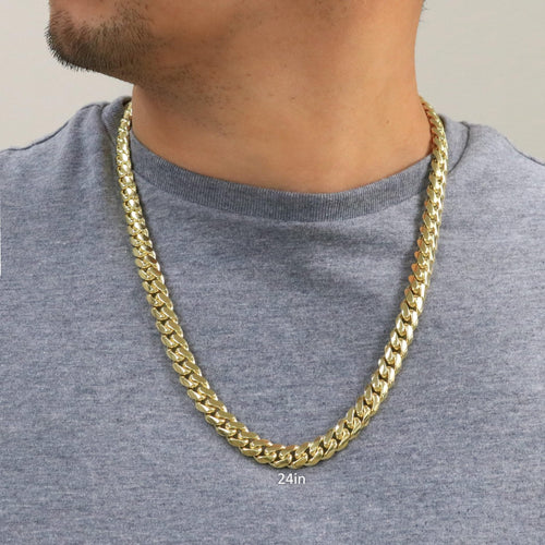 10k Yellow Gold Cuban Link Chain Necklace O7699
