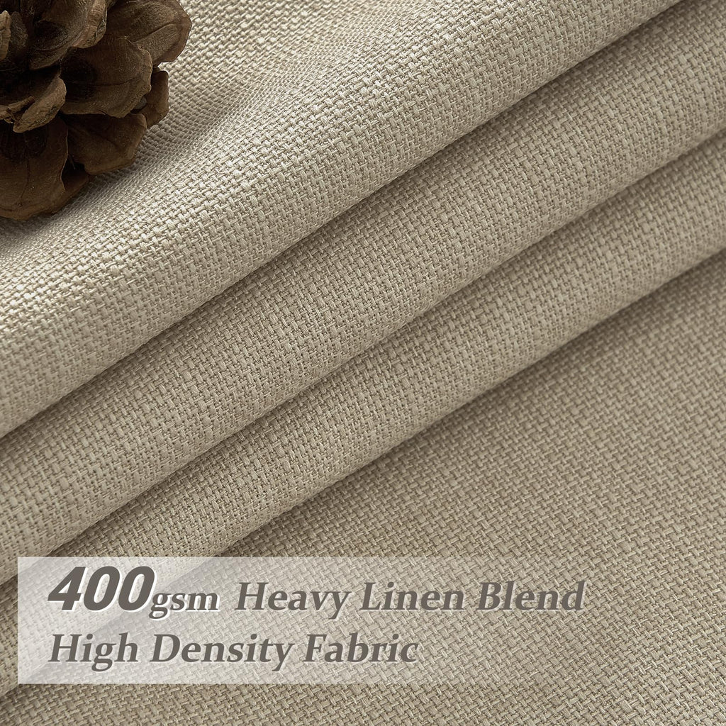 86 Inch Blackout Linen Blend Insulated Curtain 2 Panels Set D142162